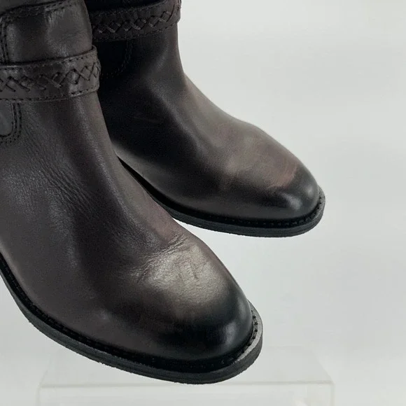 Lucky Brand Size 6.5 Brown Leather Riding Boots NEW Maltet Braided $220 - Picture 11 of 13